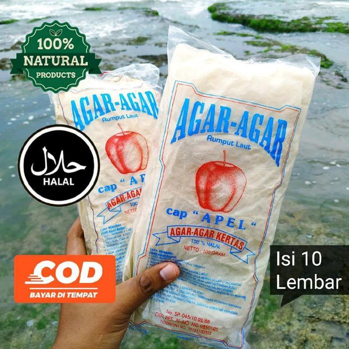 Agar Agar Kertas Cap Apel Asli Rumput Laut - 110Gr(1Pak)