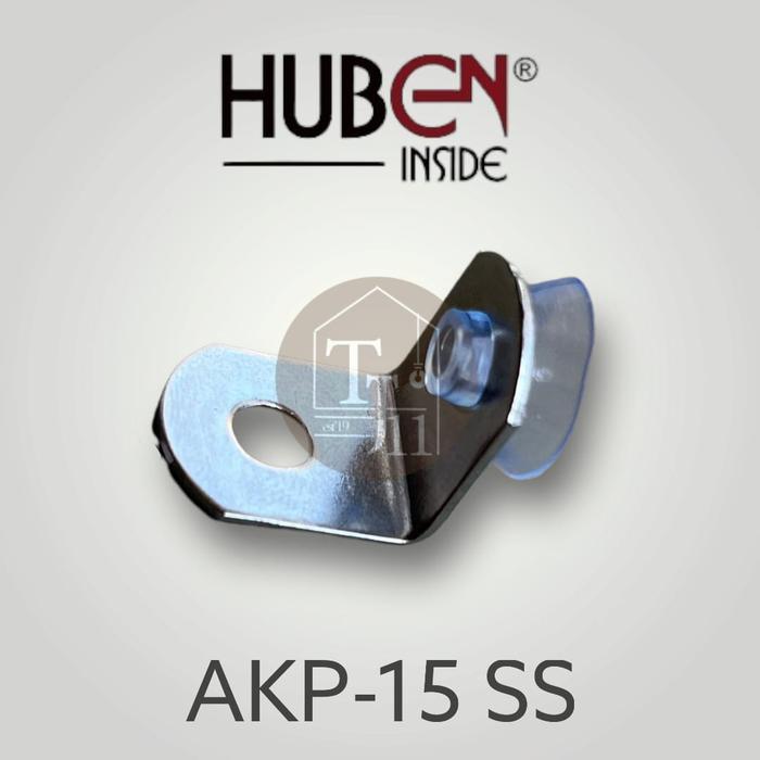 Ambalan Siku Rak Kaca HUBEN AKP-15 SS Stainless/Penyangga Siku Rak
