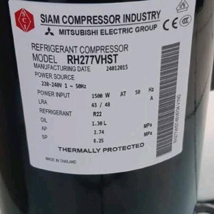 KOMPRESOR/COMPRESSOR MITSUBISHI SIAM RH277VHST 2PK R22