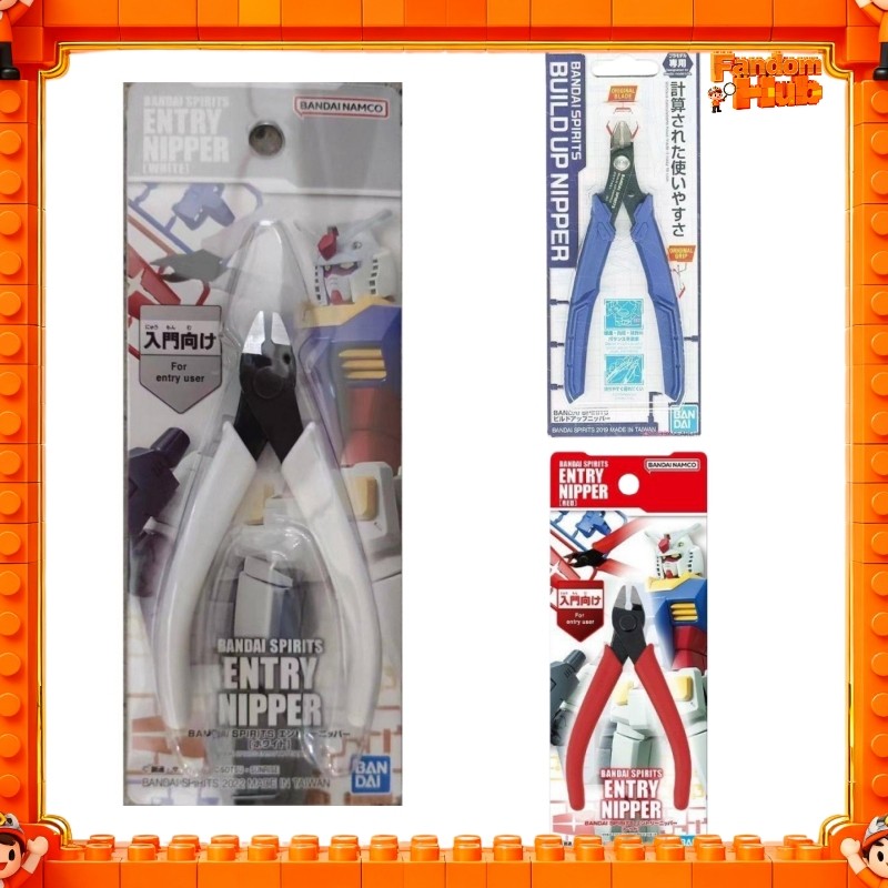 Bandai Spirits Gundam Model Tool Entry Nipper (White & Red) Build Up Advanced Nipper (Blue) Hobby