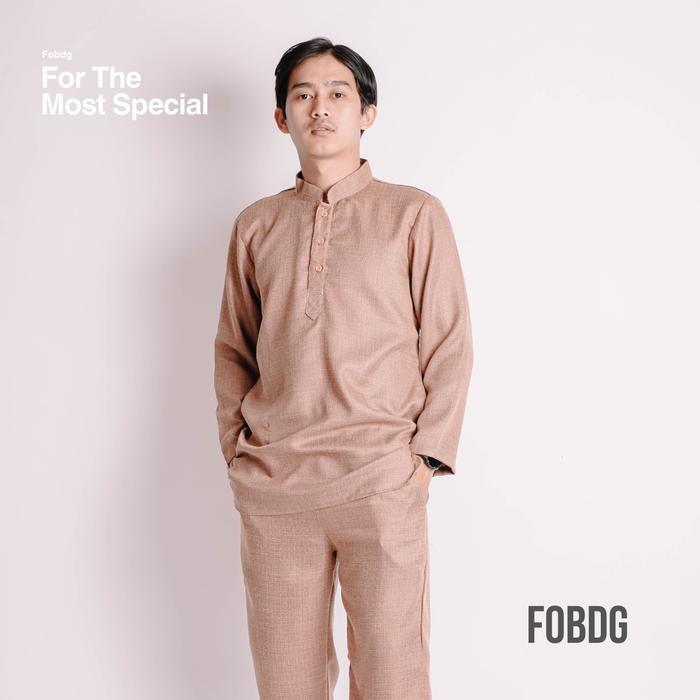 READY Baju Koko Setelan Pria Muslim Polos Setelan Bariyah Baju Dan celana Muslim / Set Kemeja Koko