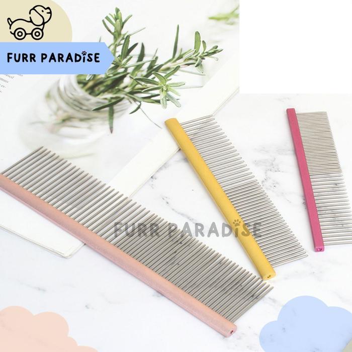 Pet Grooming Metal Comb , Sisir Anjing Stainless Poodle Bichon