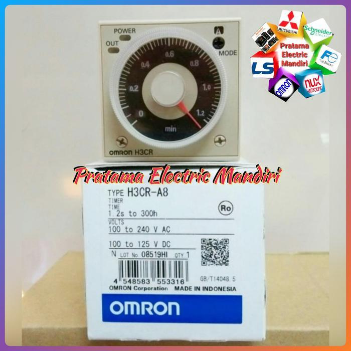 [Omron] Omron Timer H3Cr-A8 100-240Vac / 100-125Vdc H3Cr A8 8 Kaki 8 Pin Ori