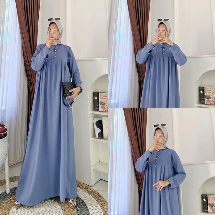 [Langsung Kirim] Gamis Salsa Muslim Jumbo/ Gamis Daily Crincle Ld 120 Terlaris