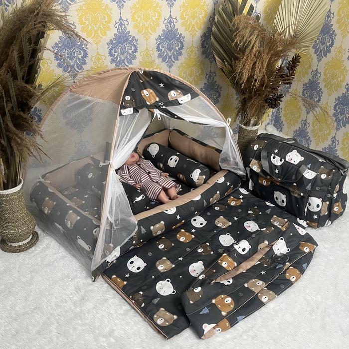 Kasur Bayi Kelambu Free Bedcover+ Tas & Gendongan Kasur Bayi 1 Set Lengkap Kasur Bayi Empuk