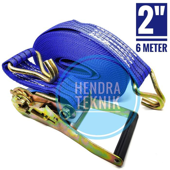 RACHET TIE DOWN 5cm 6 m TALI KREK LASHING CARGO LASHING 2" INCH x 6M