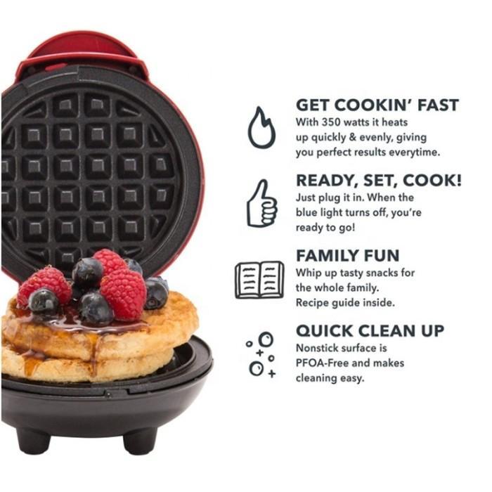 reniaofficial Alat Pembuat Waffle Cetakan Waffle Listrik Anti Lengket Low Watt