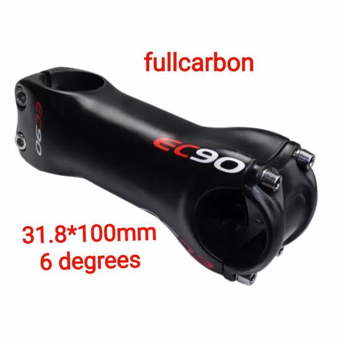 Stem EC90 Full Carbon Size 31.8mm 6 Derajat Stem Stang Handlebar Carbon Sepeda MTB Roadbike
