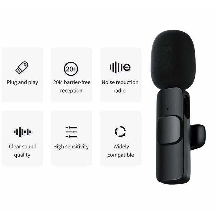 MICROPHONE WIRELESS MIC KLIP CLIP ON WIRELES MIKROFON VLOG IPHONE
