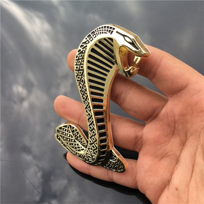 Fashion Car Styling 3D Car Sticker Metal Cobra Snake Emblem Badge Refitting For GT500 Ford Mustang S