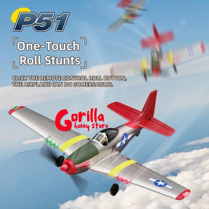 PESAWAT RC BM26 4CH 6-AXIS GYROSCOPE P51 MUSTANG FIGHTER RC AIRPLANE GLIDER RTF REMOTE CONTROL