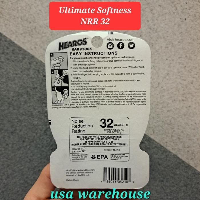 HEAROS EAR PLUGS XTREME PROTECTION SLEEP PRETTY NRR 32 NRR 33
