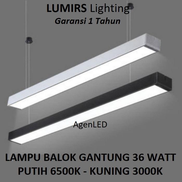 Kap Lampu Balok Gantung LED 36W 120cm Hanging lamp office 36 w watt 120 cm SET