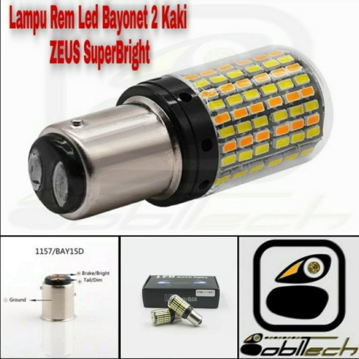 BOBLTECH Lampu Rem Mobil Led Bayonet 2 Kaki Bay15D 1157 ZEUS Car CANBUS (2 Buah)