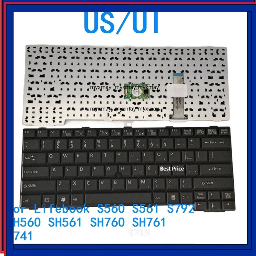 New US UI Language Keyboard For Fujitsu Lifebook S560 S561 S792 SH560 SH561 SH760 SH761 E741