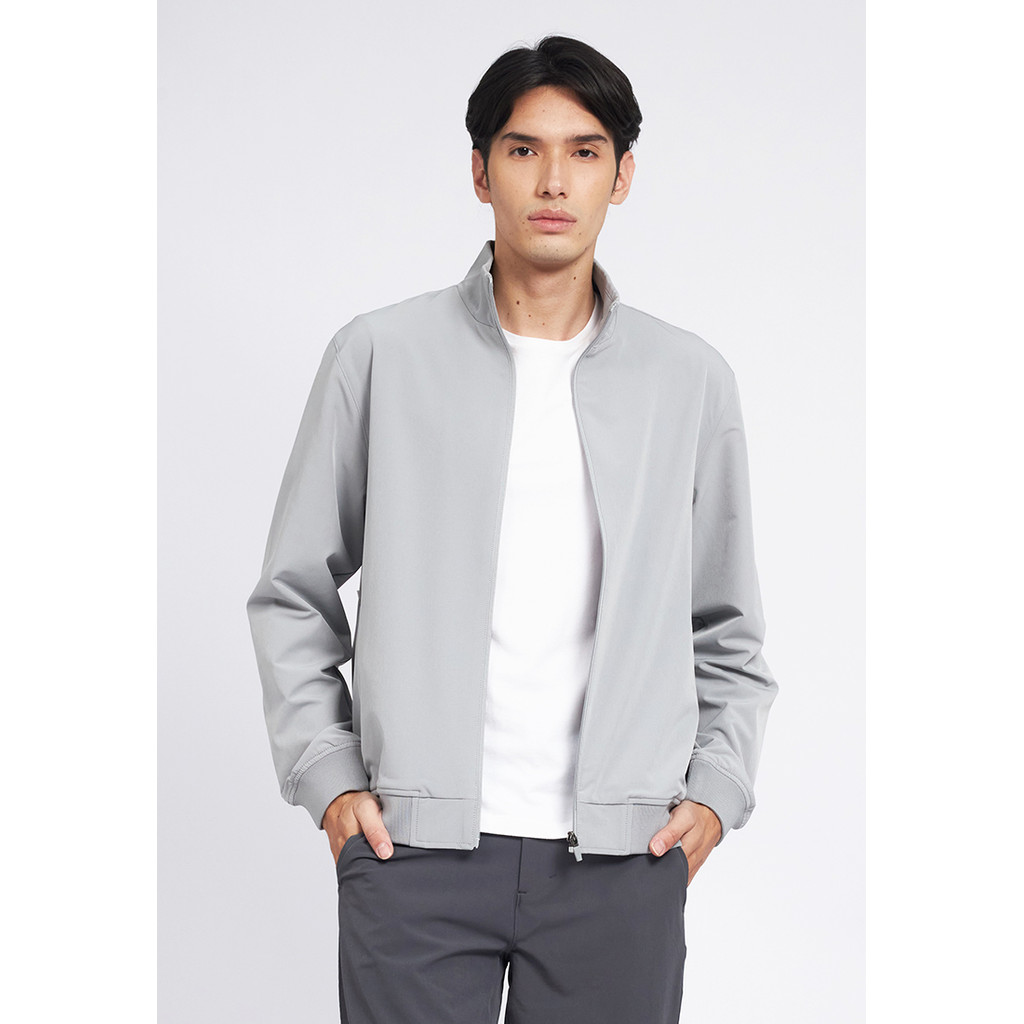 Executive High Collar 4-Way Stretch Jacket Misty Grey