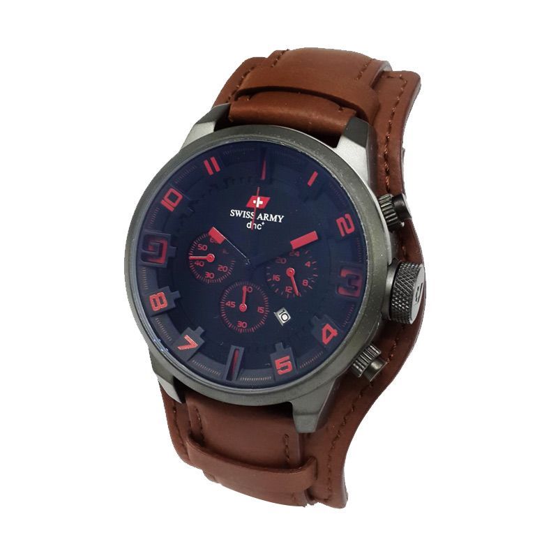 Swiss Army SA-4066MCLEPBAREBO Dark Silver Jam Tangan Pria