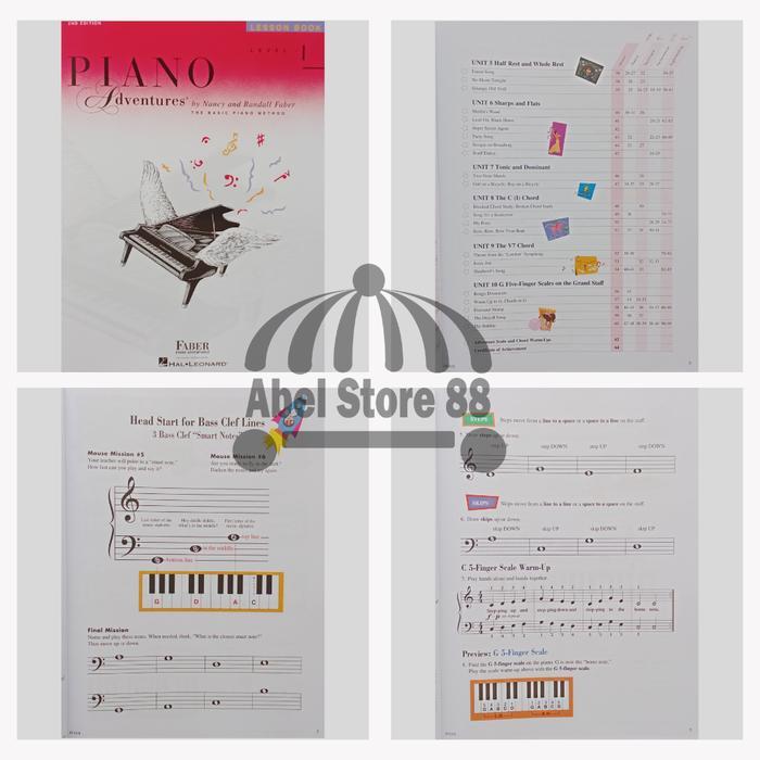 Piano Adventure Lesson Book Primer/1/2A/2B/3A/3B/4/5 Buku Piano Pemula Anak SD Aktivitas Musik