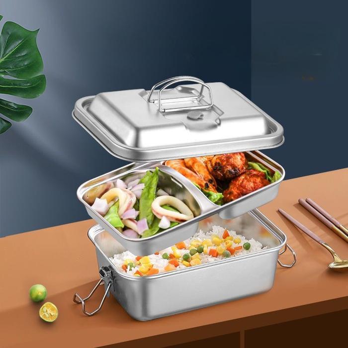 Vinnatsu 1.5/2L Tempat Makan Stainless Lunch Box Kotak Makan Lunch Box Bekal Stainless Anti Tumpah