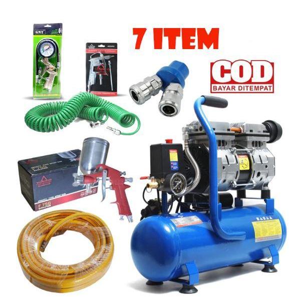 NEW PROMO GRATIS ONGKIR MESIN Paket Kompresor Angin / Kompresor Udara Lengkap 7 ITEM Tukang Cat/beng
