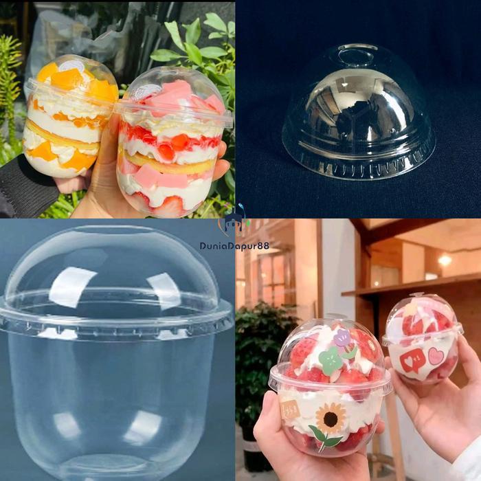 GELAS PLASTIK / CUP PP 10 oz U CAPSUL OVAL PLUS TUTUP Plus Tutup LID Dome