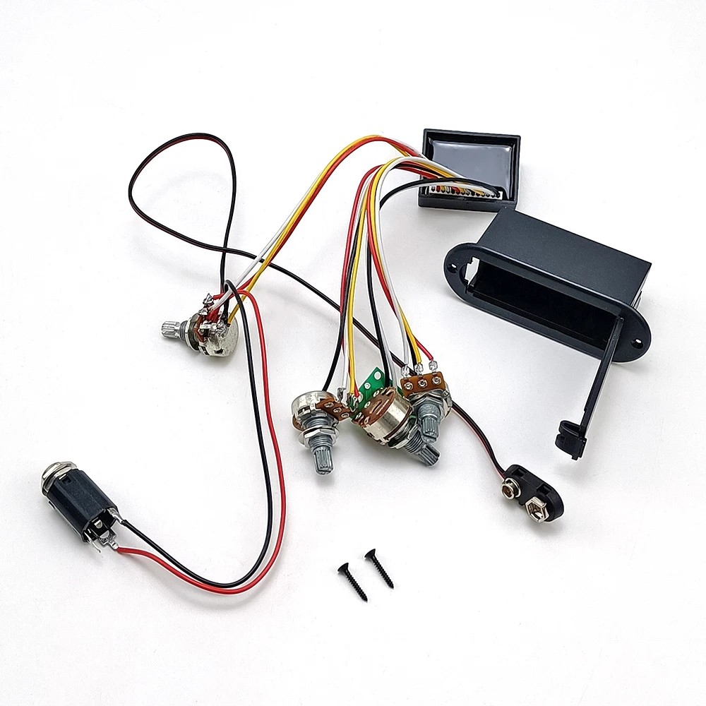 2 Band Active EQ Equalizers Electric Bass Preamp Circuit Pickup Replacement for Active Bass Pickup
