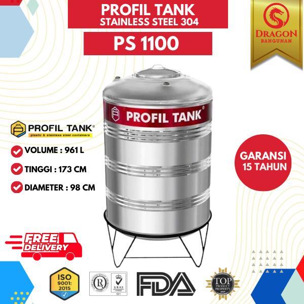 Tangki Air Stainless Profil Tank PS 1100 + Kaki - Toren Air Profil 1100 Liter Profon