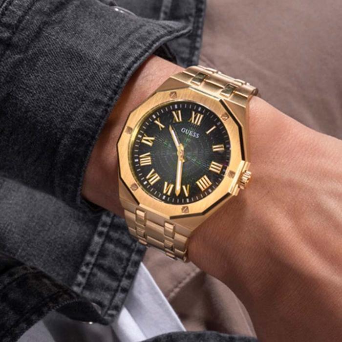 Sedia GUESS GW0575G2 Original ASSET Jam Tangan Pria Analog Gold Stainless