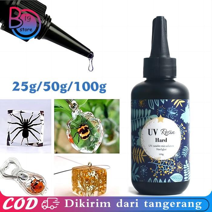 25/50/100g Resin Uv Bening / Resin Uv Hard / Lem Uv Resin Hard / Resin Ultraviolet Untuk Craft