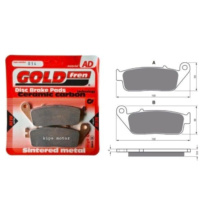 Kampas Rem Depan Honda Cb 500 X F Cb500X Cb500F Abs Kaliper Nissin Gold Fren 014