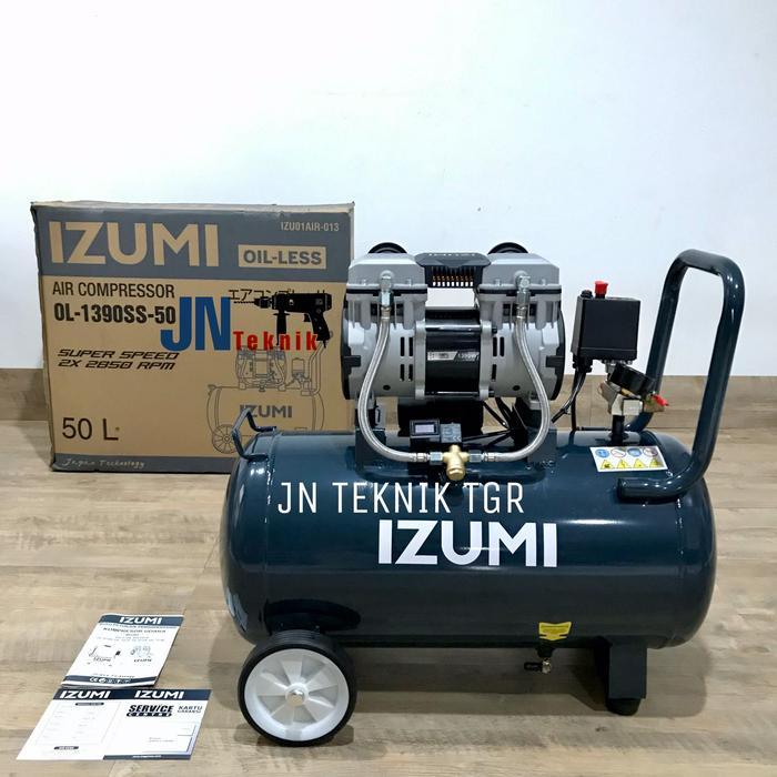 KOMPRESOR OILLESS IZUMI OL 1390SS-50 / KOMPRESOR IZUMI 1.75 HP 50L