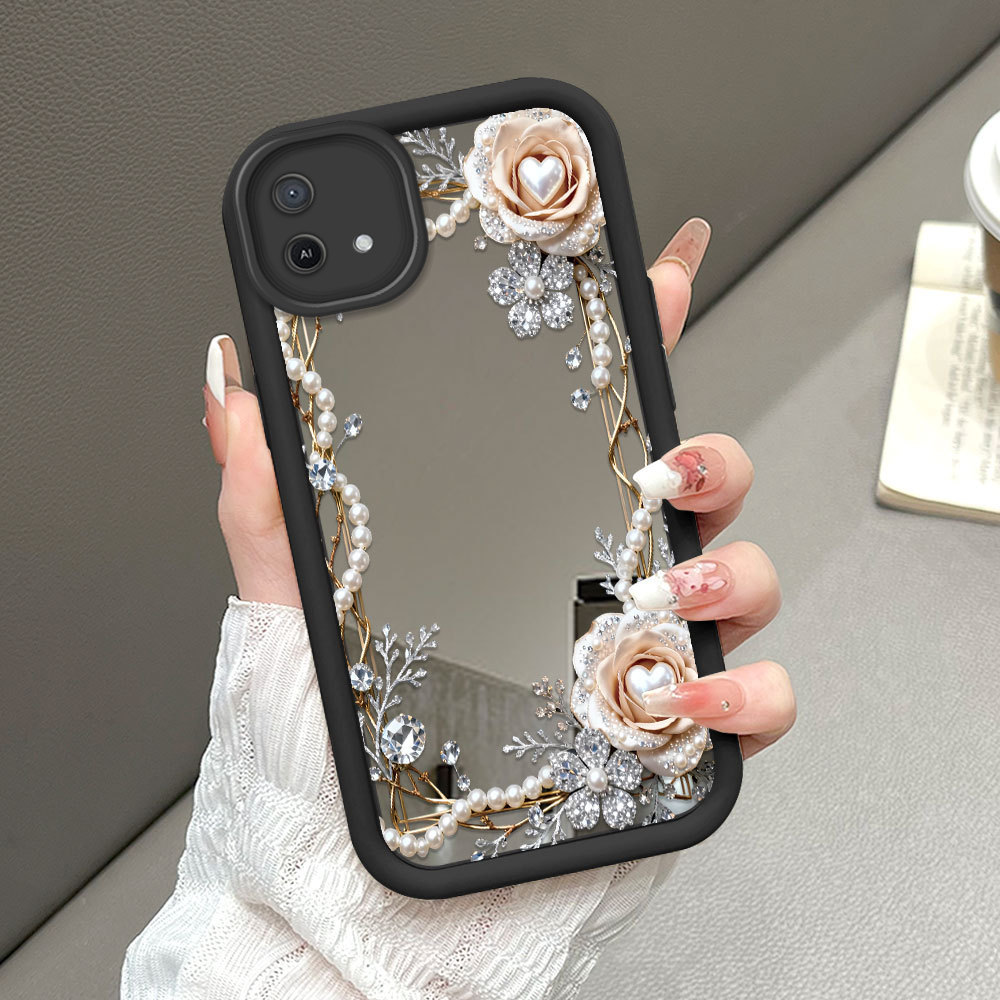 Casing Hp Untuk OPPO A16K A16E Cassing Soft Cesing Mirror JZ Flower Diamond 1735 TY Softcase Silikon