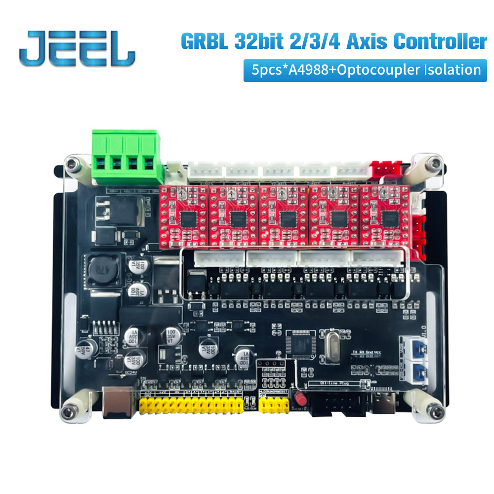 GRBL1.1 Pengendali CNC 4 Sumbu 32 Bit USB CNC Papan Kontrol Mesin Ukiran Laser Offline Driver Ekster