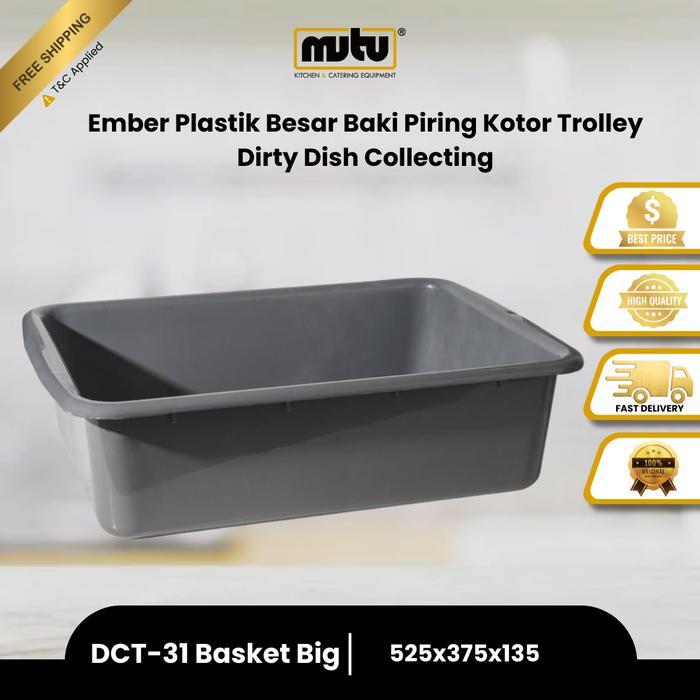 Mutu Basket Keranjang Box Ember Troli Piring Kotor Sampah Dish Collecting Trolley Dct31