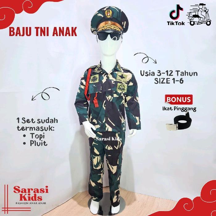 Baju tni anak laki laki baju tni loreng baju tentara anak anak kostum tentara loreng anak laki laki