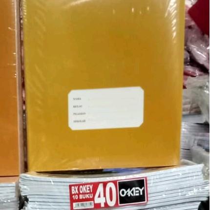 10 PCS BUKU TULIS BOXY OKEY ISI 40 LEMBAR SAMPUL COKLAT POLOS