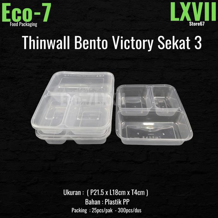 BENTO BOX PLASTIK THINWALL SEKAT 3