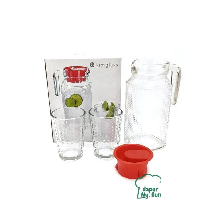 Pitcher Dan Gelas Kaca Set NANNOS 1 Pitcher 2 Gelas Kopi Jug Glass