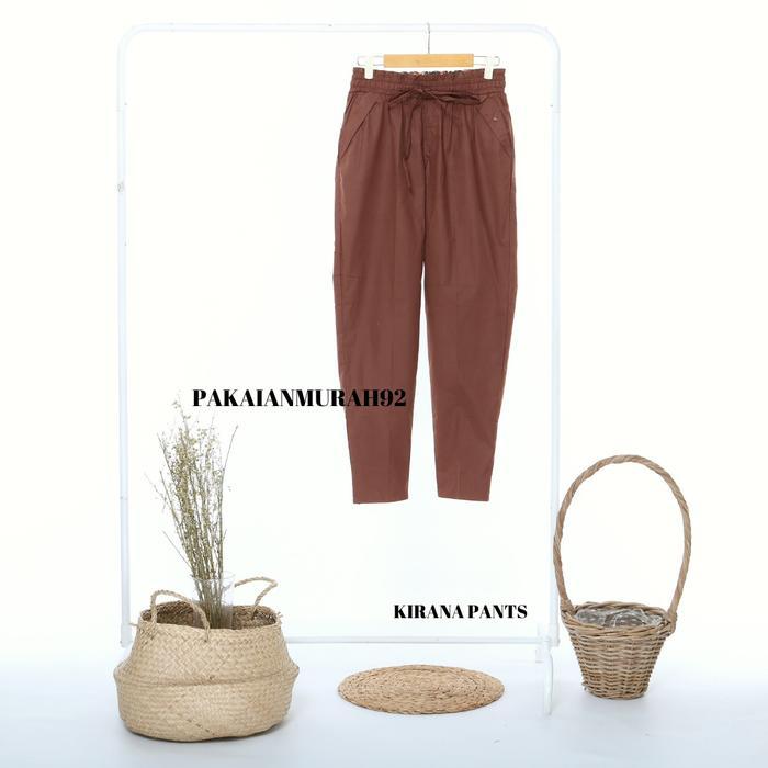 Kirana Pants Celana Big Size Wanita Baggy Pants Warna Coklatbata Murah