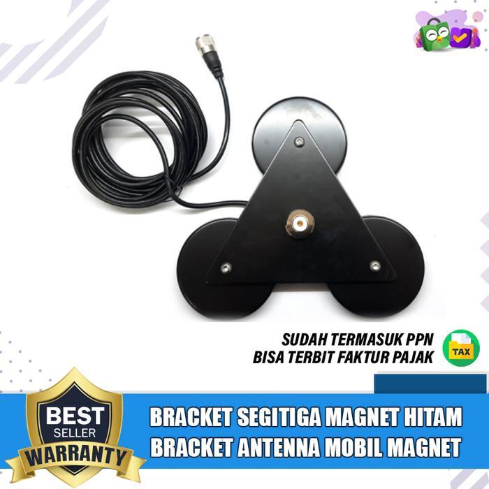 Bracket Segitiga Magnet Hitam 4 Meter Breket Antena Mobil Magnet Segitiga Black Kabel 4M