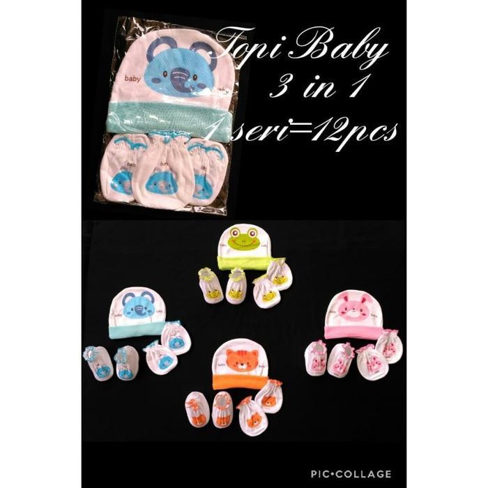 Topi + Sarung tangan kaki Impor Love Mom Besar (KOMPLIT SET)