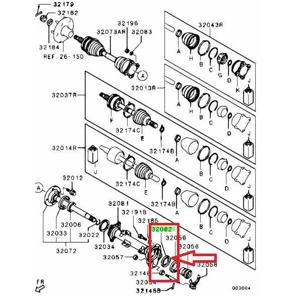 SEAL AS RODA DEPAN L200 STRADA TRITON MB620515