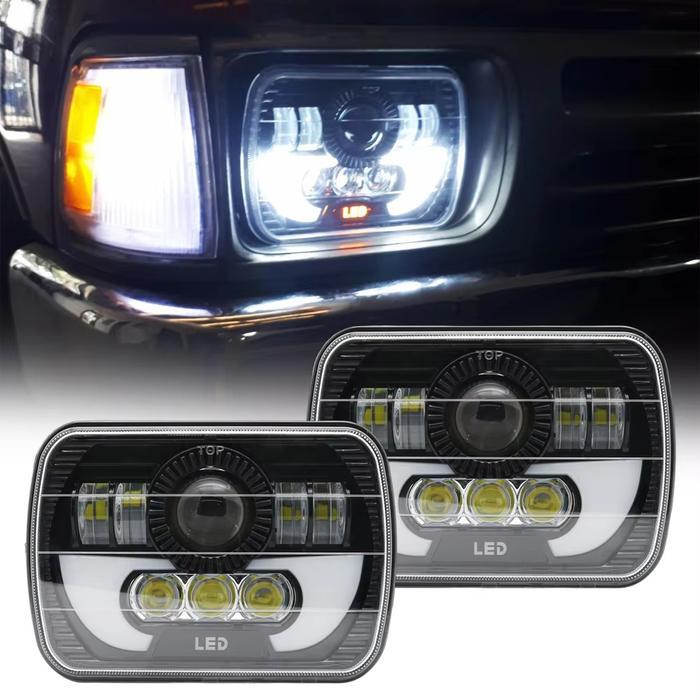 LAMPU DEPAN 5 X 7 INCI DIPIMPIN L300 60WATT 8 LED HEADLAMP LAMPU LED LASER DRIVING LAMPU DEPAN LED