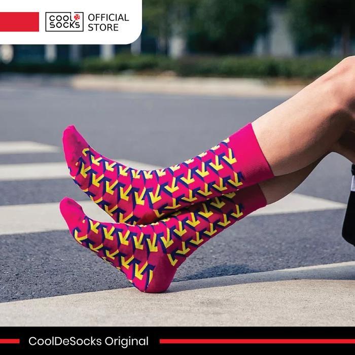 TERMURAH Kaos Kaki Fashion - Arrow Raspberry READY STOCK