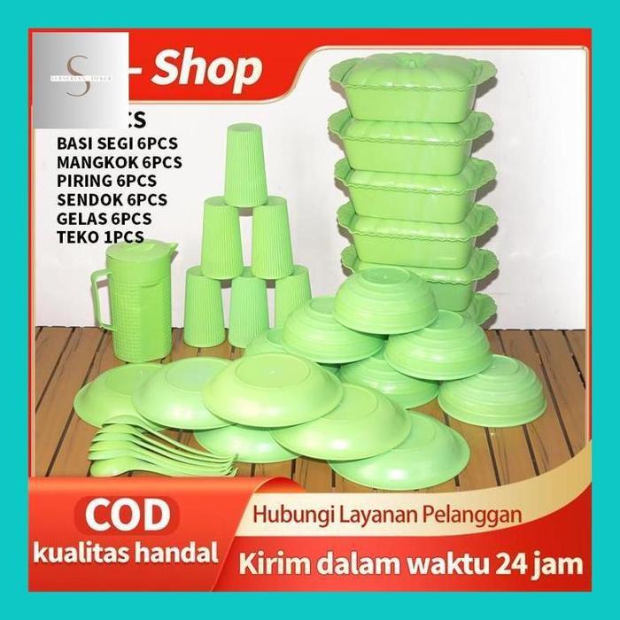 Priang*** Yoi - Piring Plastik Set 31Pcs / Prasmanan Set / Piring Dapur / Perabotan Dapur Lengkap