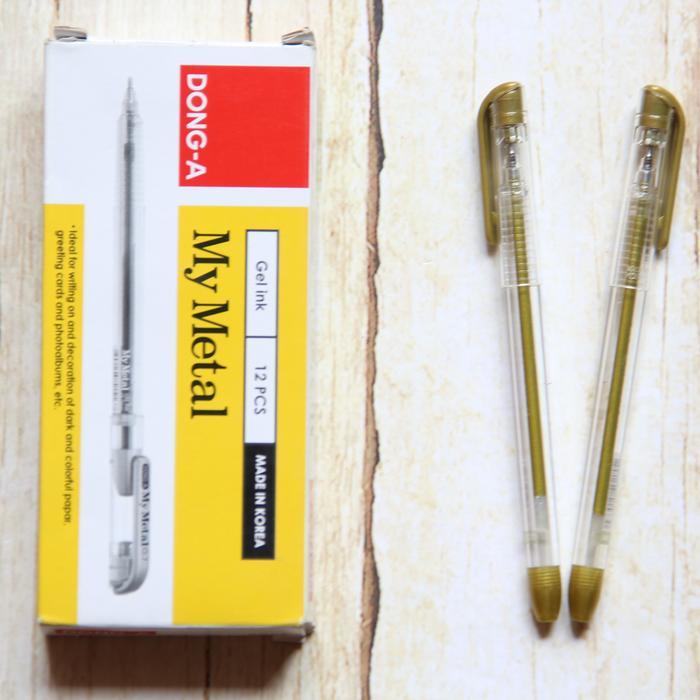 Pen Gel DONG-A My Metal 0.7mm [Tinta Gold (Emas)/Silver] [LUSIN]