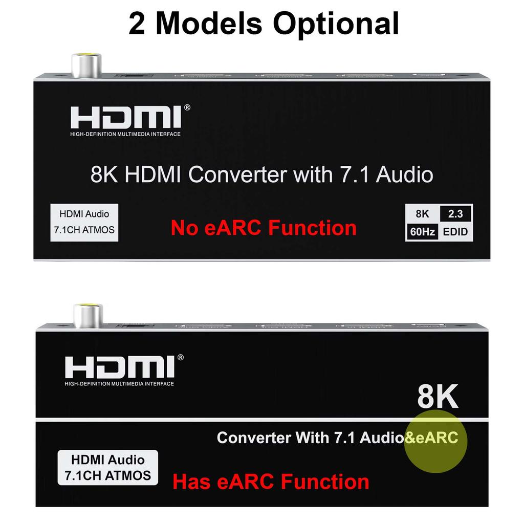 PROMO HARI INI  8K 60hz HDMI Video Converter Audio Extractor Support eARC Return 7.1CH ATMOS Dobbly-