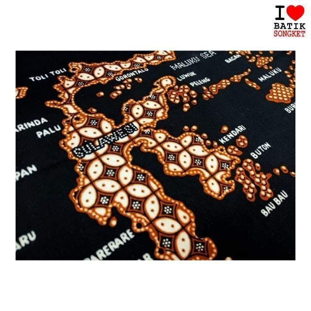 Kain Batik Peta Indonesia pajangan hiasan dinding souvenir oleh-oleh