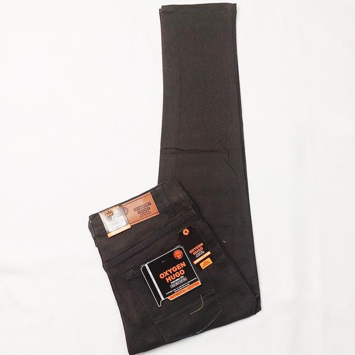 Celana Stretch Jeans Smart Casual Oxygen Hugo Slim Fit Warna Grey Baby Canvas Pria - Skinny -