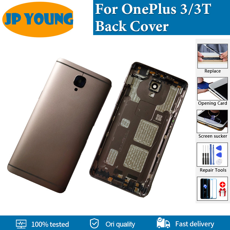 Original Back Battery Cover Rear Door Housing Case For Oneplus 3 Oneplus 3T With Camera Lens + Power